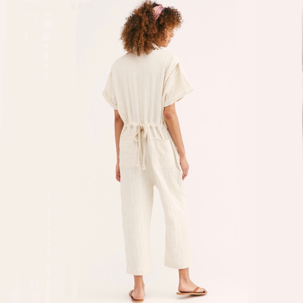 Free People Totally Crushin Jumpsuit in Ecru